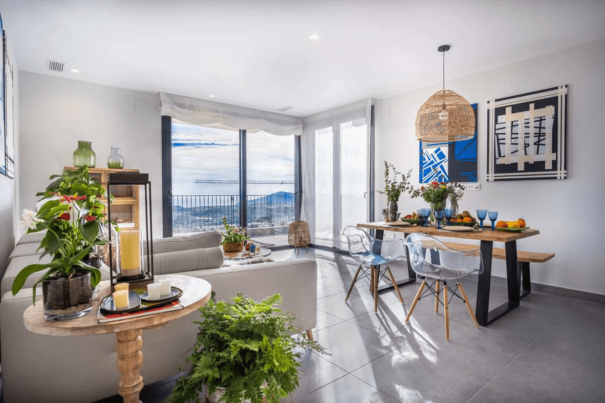 Villas de una planta con vistas al mar en Polop